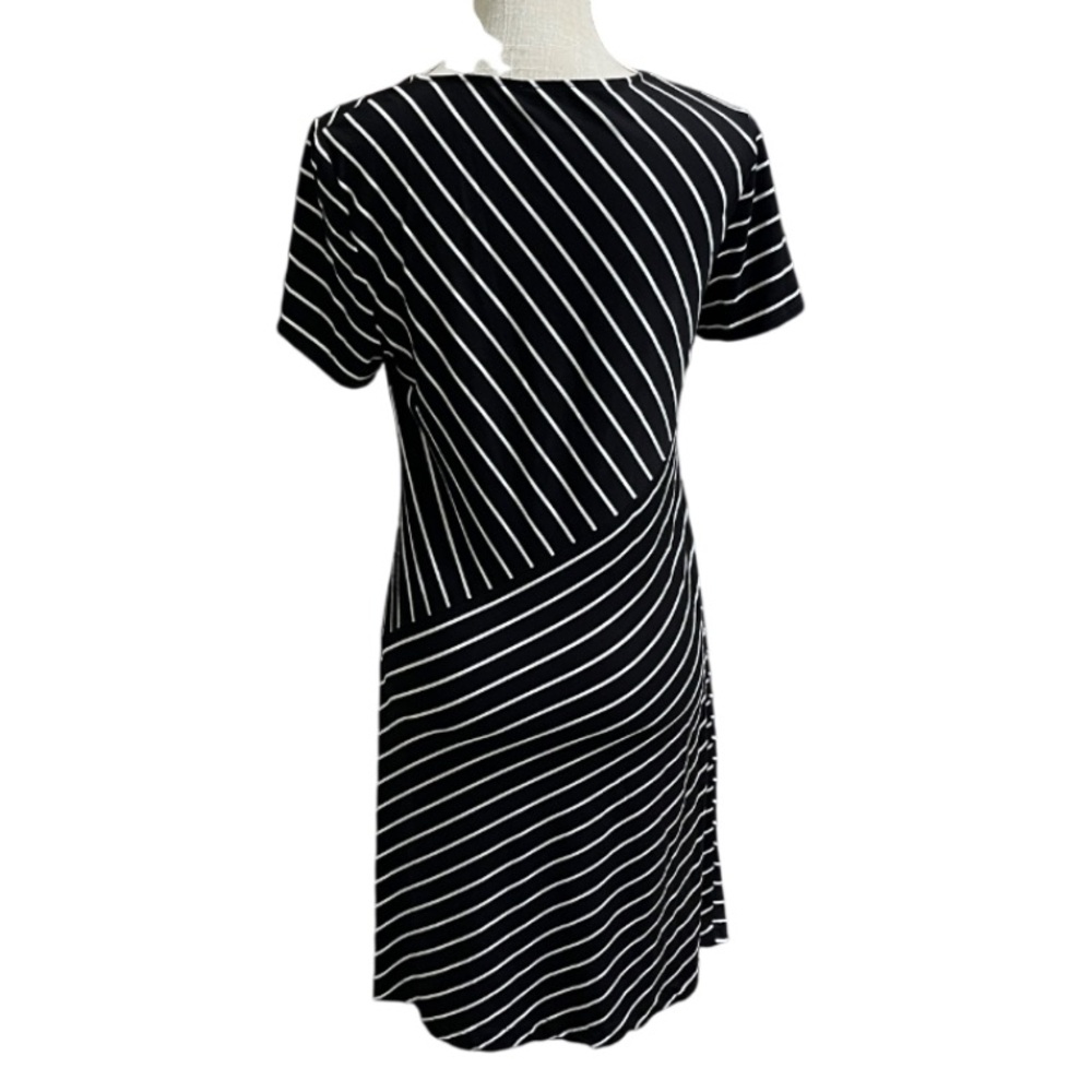 Chico’s Spliced Stripe A-Line Dress - Black/White - Size 0 - US 4-6 - Picture 4 of 9